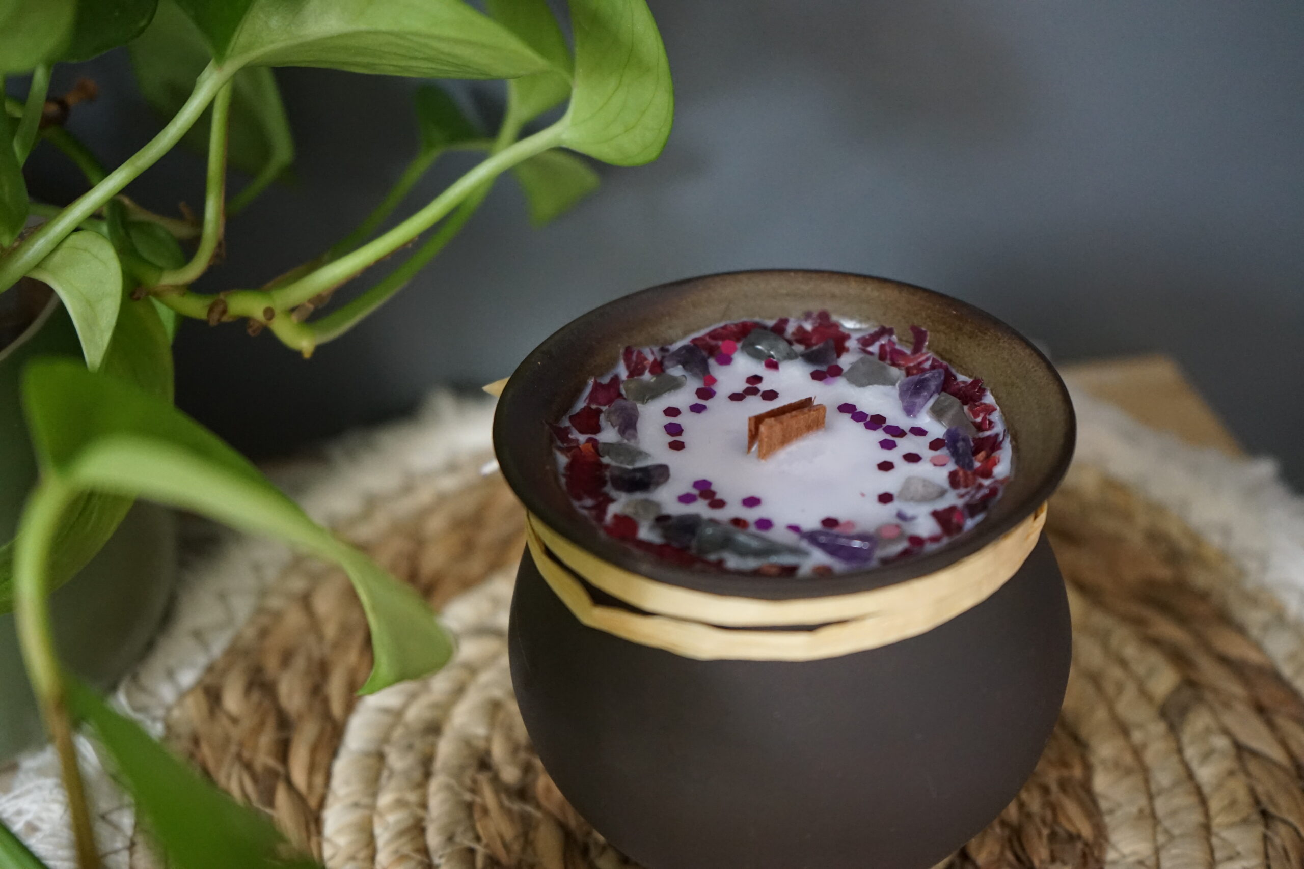Bougie Artisanale En Forme De Chat - Cire De Coco, Thème Sorcière/Halloween - 134g, 10cm - Neuf Ebenaturel